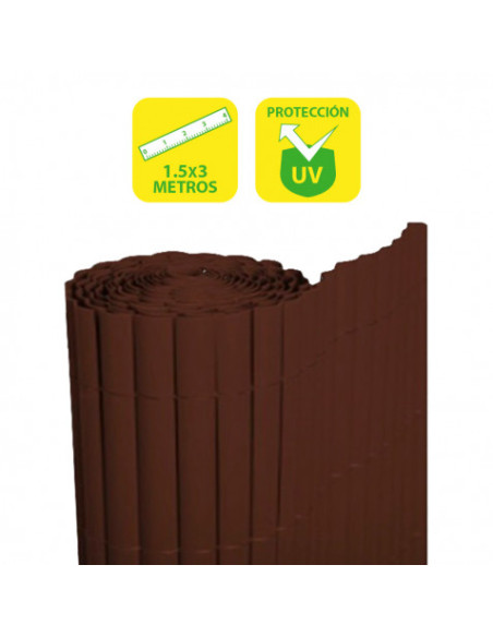 CAÑIZO PLÁSTICO DOBLE CARA 1.5X3 METROS MARRON OSCURO SUNGARDEN