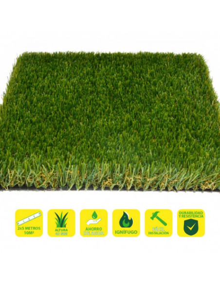 CESPED ARTIFICIAL 2X5 METROS 40MM SERIE ALPINO SUPERIOR SUNGARDEN