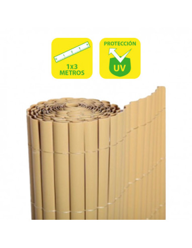 CAÑIZO PLÁSTICO DOBLE CARA 1X3 METROS MARRON CLARO SUNGARDEN
