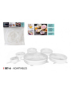 SET 6 TAPAS SILICONA ADAPTABLES QUTTIN