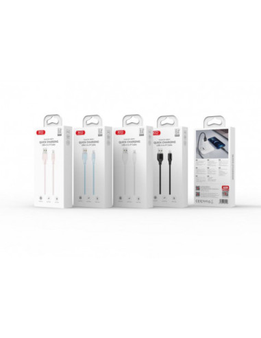 CABLE DE CARGA 6A USB A LIGTHNING 1 METRO BLANCO XO