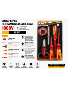 JUEGO 6 PCS HERRAMIENTAS AISLADAS 1000V. BLIM