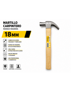 MARTILLO CARPINTERO 18MM MANGO MADERA BLIM