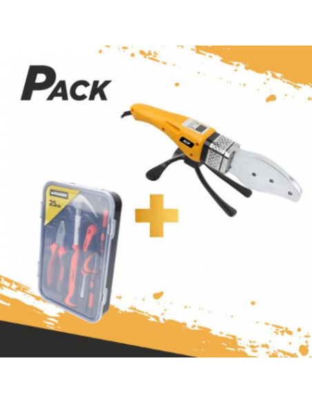 PACK MAQUINA SOLDAR TUBERIA PPR 1000W + JUEGO HERRAMIENTAS 25PCS