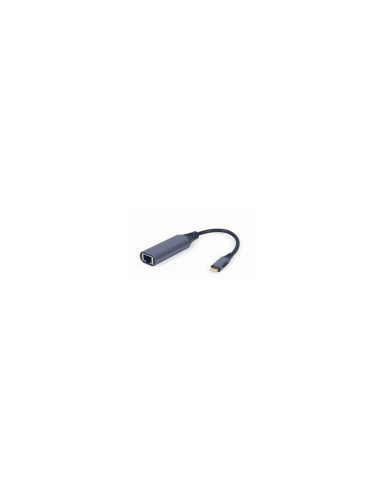 Gembird A-USB3C-LAN-01 hub de interfaz USB 3.2 Gen 1 (3.1 Gen 1) Type-C 1000 Mbit/s Negro, Gris
