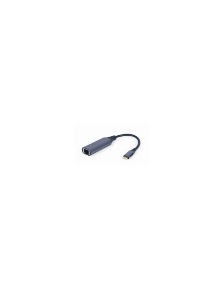 Gembird A-USB3C-LAN-01 hub de interfaz USB 3.2 Gen 1 (3.1 Gen 1) Type-C 1000 Mbit/s Negro, Gris
