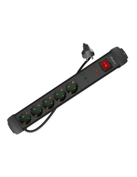 REGLETA LANBERG 5 SCHUKOS CON PROTECCION 5M BLACK