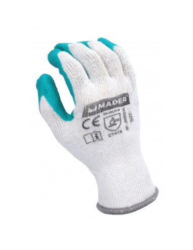 GUANTES DE PROTECCION POLIESTES + LATEX TALLA L MADER
