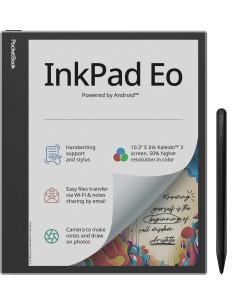 PocketBook InkPad Eo - Mist Grey lectore de e-book Pantalla táctil 64 GB Wifi Negro, Gris
