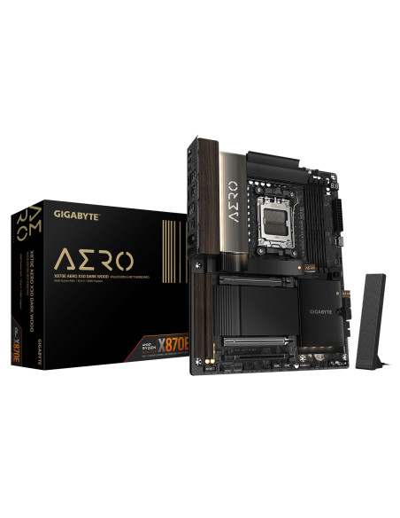 GIGABYTE X870E AERO X3D DARK WOOD Placa Base – Compatible con CPUs