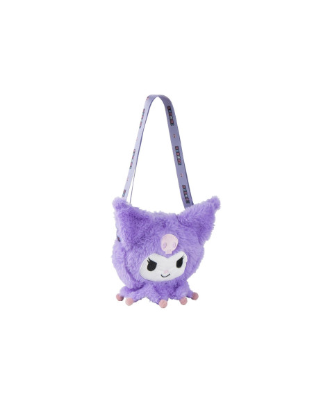 Bolso Peluche Kuromi Hello Kitty Lila con Bandolera Ajustable