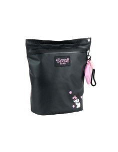 Mochila Casual Kuromi Sanrio Negra con Monedero Rosa y Tirantes Ajustables
