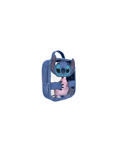 Neceser de Aseo y Viaje Stitch Disney Transparente Azul con Asa y Bolsita Interior 21 cm 2