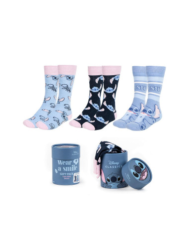 Pack de Calcetines Stitch 3 Piezas Adulto Disney Classics en Caja Regalo