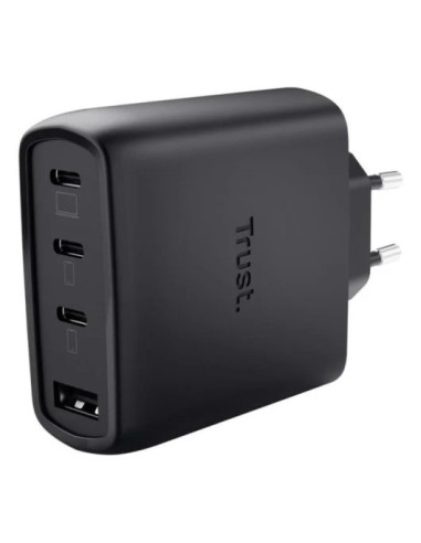 CARGADOR TRUST MAXO 3XUSB-C 1XUSB-A 65W + CABLE USB-C 2M BLACK
