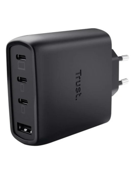CARGADOR TRUST MAXO 3XUSB-C 1XUSB-A 65W + CABLE USB-C 2M BLACK