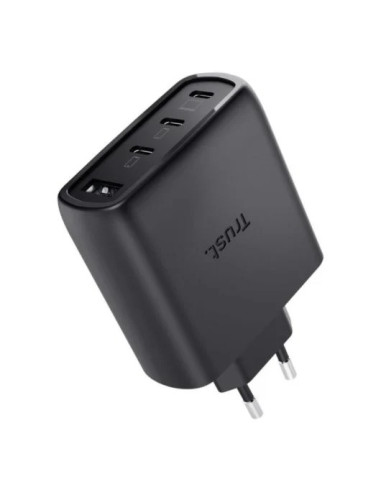 CARGADOR TRUST MAXO 3XUSB-C 1XUSB-A 65W + CABLE USB-C 2M BLACK