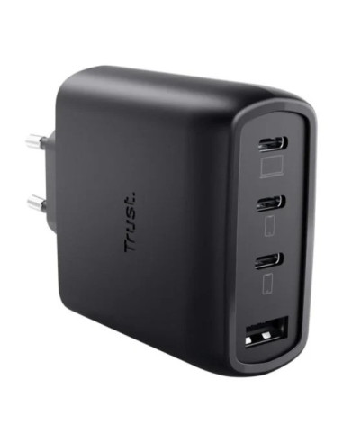 CARGADOR TRUST MAXO 3XUSB-C 1XUSB-A 65W + CABLE USB-C 2M BLACK
