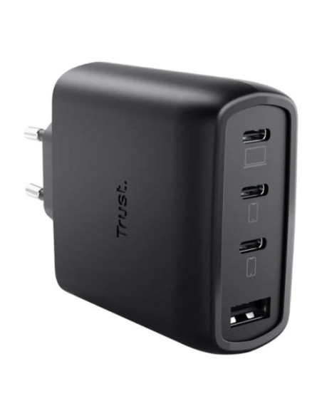 CARGADOR TRUST MAXO 3XUSB-C 1XUSB-A 65W + CABLE USB-C 2M BLACK