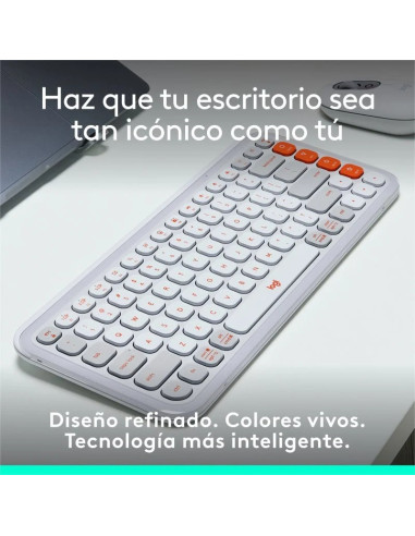 TECLADO LOGITECH POP ICON KEYS WIRELESS ROSE/WHITE