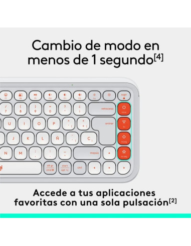 TECLADO LOGITECH POP ICON KEYS WIRELESS ROSE/WHITE