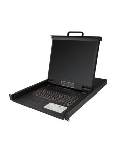 StarTech.com Consola KVM de 8 puertos para Montaje en Rack - Teclado QWERTY - con Cables de 1,8m - Conmutador KVM con Monitor LC