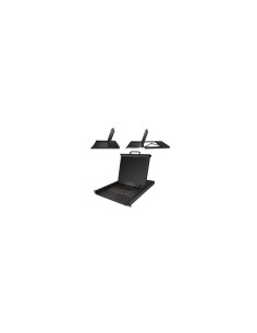 StarTech.com Consola KVM de 8 puertos para Montaje en Rack - Teclado QWERTY - con Cables de 1,8m - Conmutador KVM con Monitor LC 2