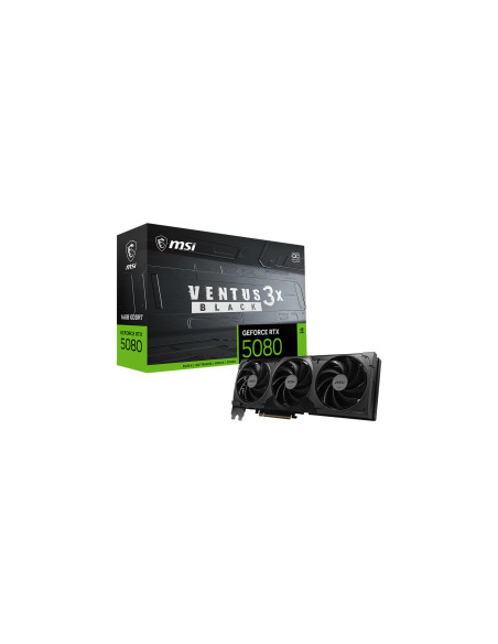 MSI VENTUS GEFORCE RTX 5080 16G 3X OC BLACK tarjeta gráfica NVIDIA 16