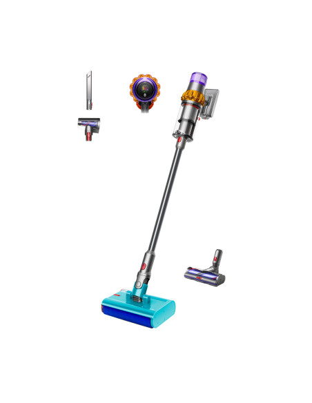 Dyson V15s Detect Submarine Aspiradora escoba 2 en 1 Batería Seca y húmeda Sin bolsa 0,77 L Níquel, Amarillo