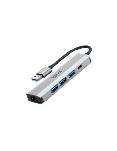 iggual Hub USB-A 5 puertos 3xUSB + RJ45 + tipo C