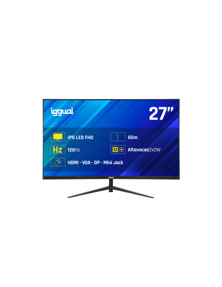 iggual Monitor 27" 1ms FHD 120Hz VGA HDMI DP MM