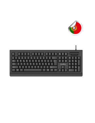 CoolBox COO-TEC04DNIPT teclado Hogar / Oficina USB Portugués Negro