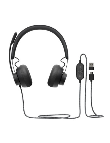 AURICULARES + MICROFONO LOGITECH ZONE WIRED USB-C / USB-A BLACK