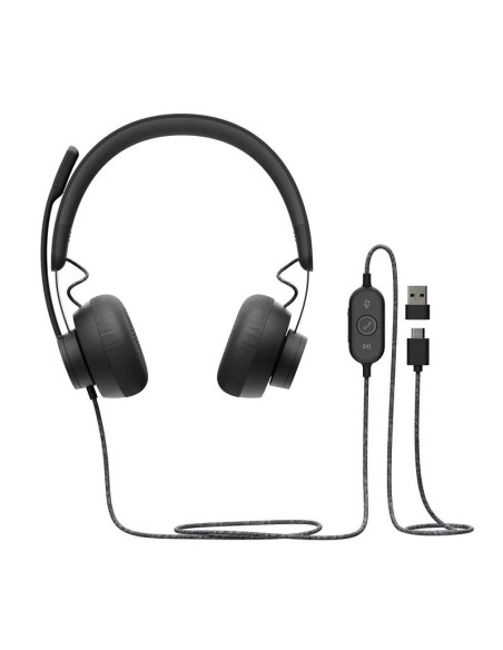 AURICULARES + MICROFONO LOGITECH ZONE WIRED USB-C / USB-A BLACK