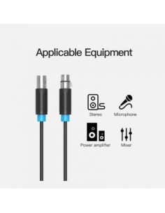 CABLE ESTEREO VENTION XLR M - XLR H 2M BLACK 2