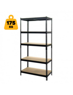 ESTANTERIA METÁLICA NEGRA 5 BALDAS 183X90X45CM BLIM