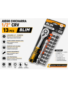 JUEGO CHICHARRA 1/2\" CRV 13 PCS BLIM