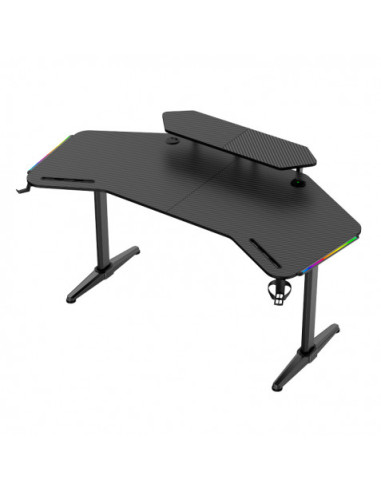 MESA GAMING PRO1500 XL FIBRA CARBONO | LUZ RGB SOUND MUVIP