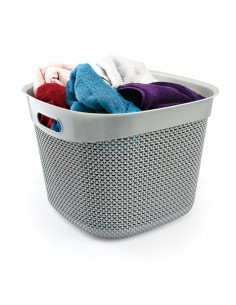 CESTA RESINA CUADRADA CON ASAS 36L GRIS