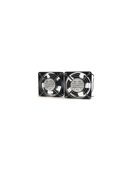 POWERGREEN RAC-00003-ST DOBLE VENTILADOR DE 12 CM PARA ARMARIO RACK