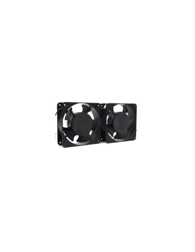POWERGREEN RAC-00003-ST DOBLE VENTILADOR DE 12 CM PARA ARMARIO RACK