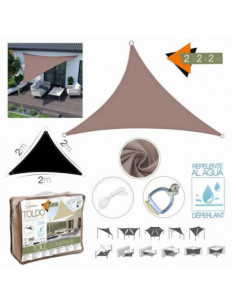 TOLDO TRIANGULAR 2X2X2 METROS TOPO CON BOSLA