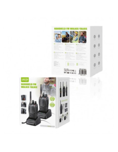 PACK 2 WALKIE-TALKIE BANDA BLUETOOTH 446MHZ 3KM GREENLYCA