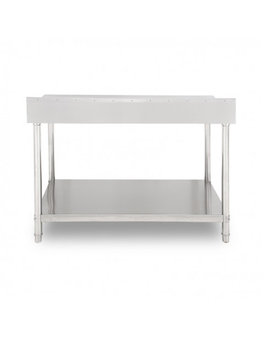 MESA DE TRABAJO ACERO INOXIDABLE 180X70X85CM CON RESPALDO CHEF PRO