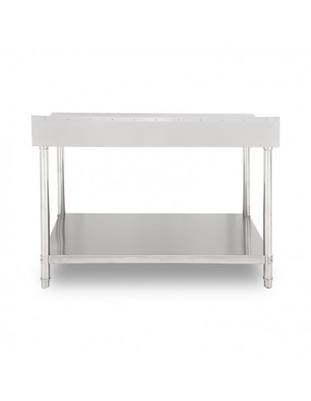 MESA DE TRABAJO ACERO INOXIDABLE 180X70X85CM CON RESPALDO CHEF PRO