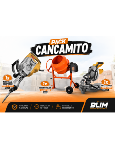 PACK HORMIGONERA 140 LITROS + MARTILLO 60J + INGLETADORA BLIM