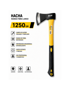 HACHA 1250GR MANGO FIBRA LARGO BLIM