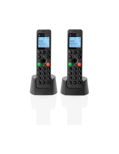 Motorola DOT202 Twin Teléfono DECT Identificador de llamadas Negro