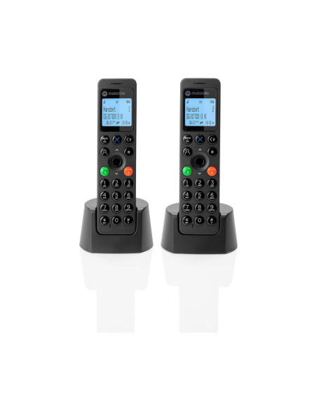 Motorola DOT202 Twin Teléfono DECT Identificador de llamadas Negro