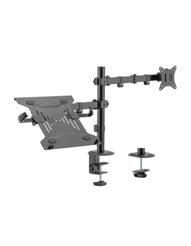 SOPORTE DE MESA MONITOR/NOTEBOOK AISENS REG.ALTURA GIR. INCL. 17-32 9KG BLACK